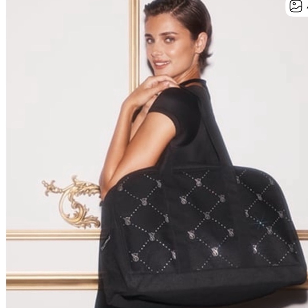Victoria's Secret VS Bling Black Duffle Weekender Bag